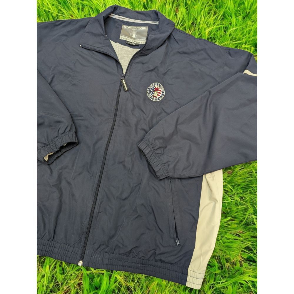 2005 US Open Pinehurst Weatherproof Full Zip‎ Lined Jacket Coat Navy Blue XL